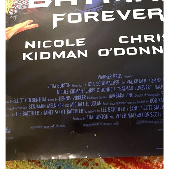 Vtg 1995 Batman Forever Original Movie Poster Art 23 x 35 DC Comics Val Kilmer - Picture 7 of 16